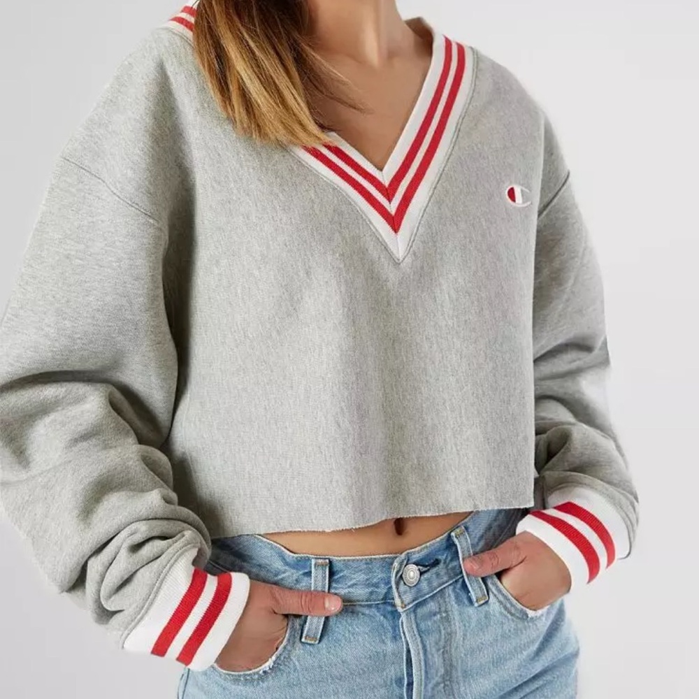 Champion cropped striped crew
